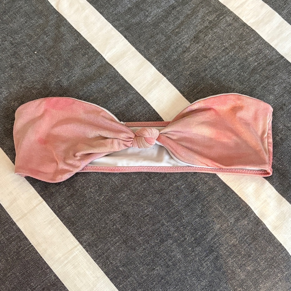 Pink Bandeau Swimsuit Top